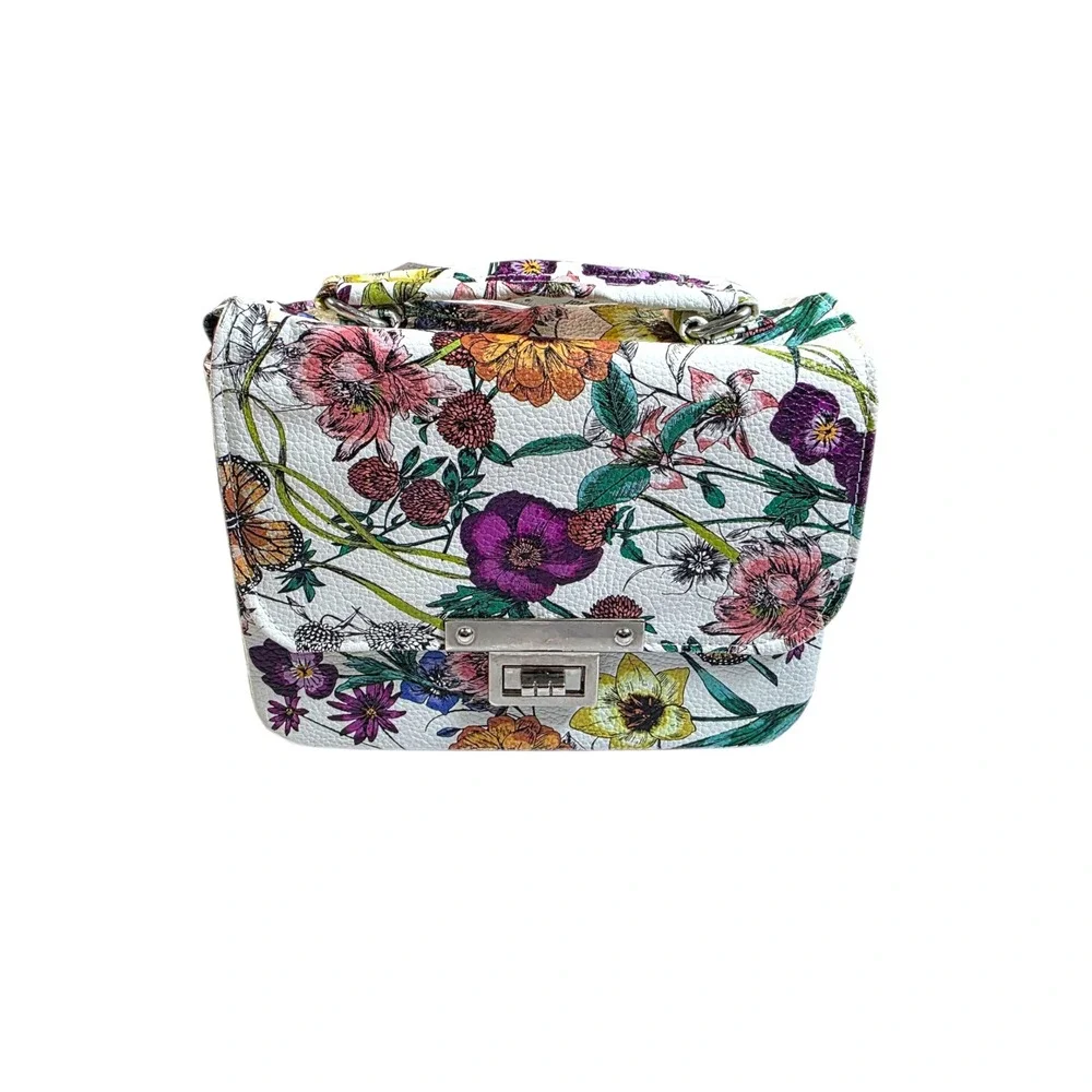 ILEA Floral Print Mini Bag Top Handle Crossbody Purse Designer Style